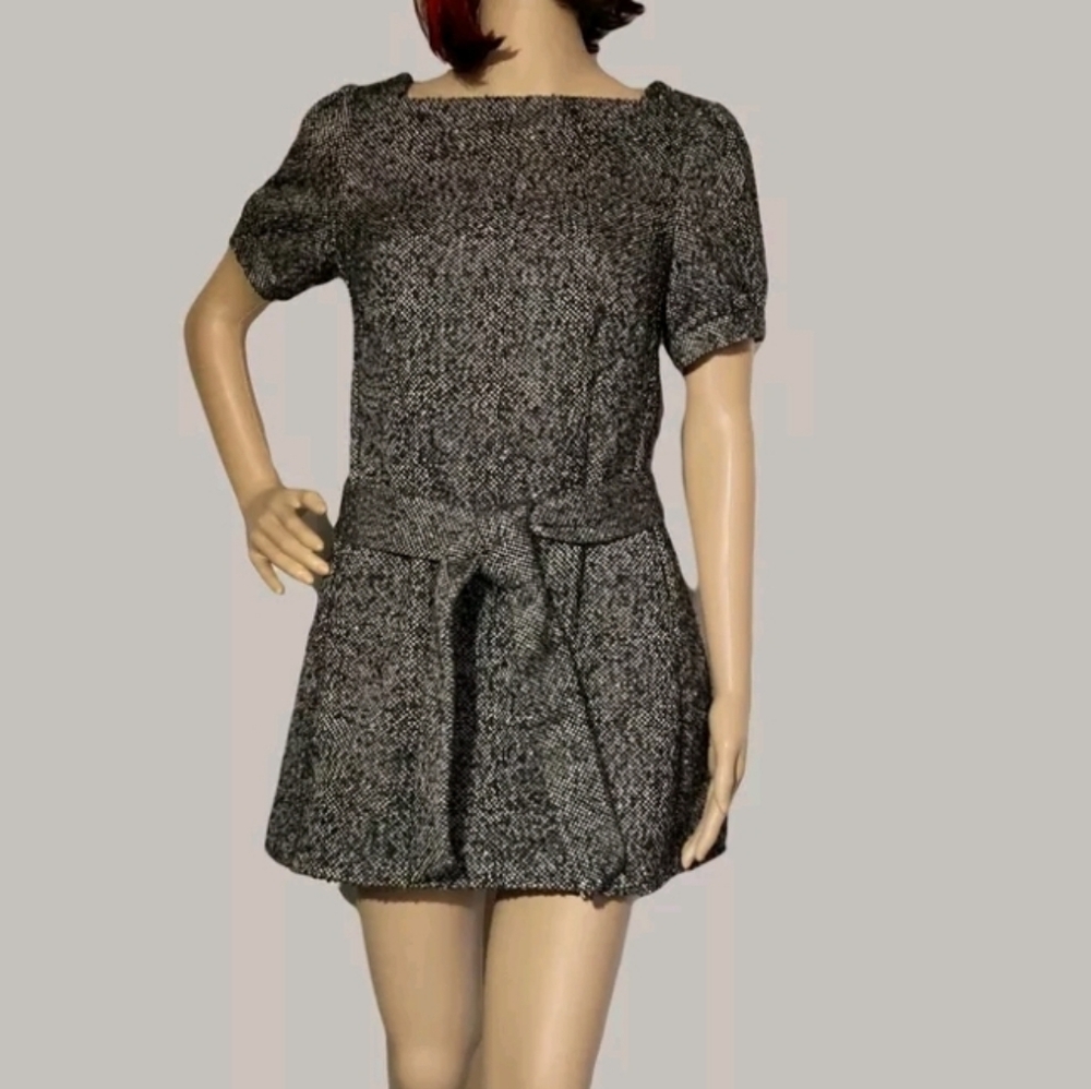 J Lo Jennifer Lopes Belted Tweed Sparkle Mini Dress Size Small